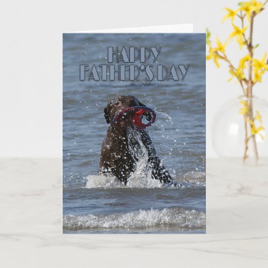 De Kaart van vaderdag - Chocolade Labrador (Gele Bloem)