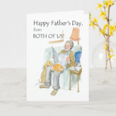 De Kaart van vaderdag "van allebei van ons (Gele Bloem)
