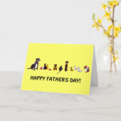 De Kaart van Vaderdag van honden en van Katten (Gele Bloem)