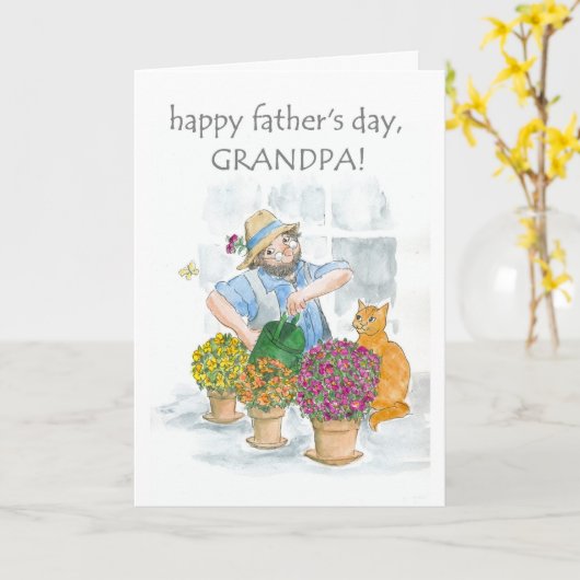 De Kaart van vaderdag voor een Grootvader - (Gele Bloem)