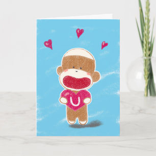 De Kaart van Valentijn van de Aap van de sok