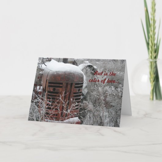 De Kaart van Valentijn van de tractor: Het rood is (Voorkant)