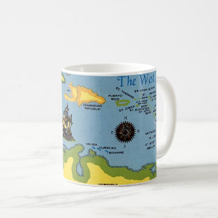 De kaart van West-Indië  Koffiemok