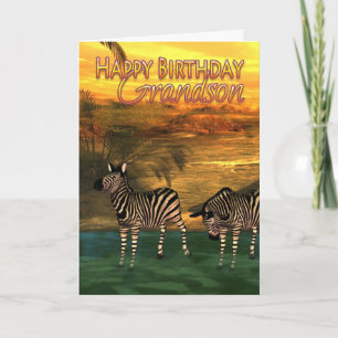 De Kaart Zebras van de Verjaardag van de kleinzoon
