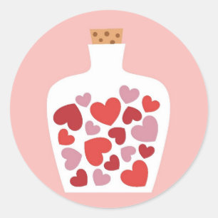 De kaartontwerp van de Valentijnsdag Ronde Sticker