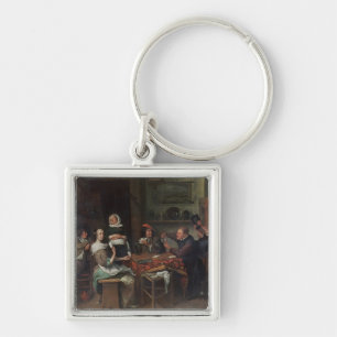 De kaartspelers sleutelhanger