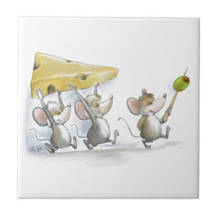 De kaasberg (met olijven) tegeltje
