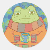 De Kabouter Kikker Ronde Sticker (Voorkant)