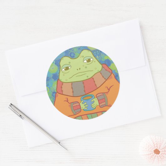 De Kabouter Kikker Ronde Sticker (Envelop)