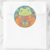 De Kabouter Kikker Ronde Sticker (Tas)