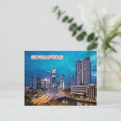De kade en de skyline van Singapore 's nachts Briefkaart (Staand voorkant)