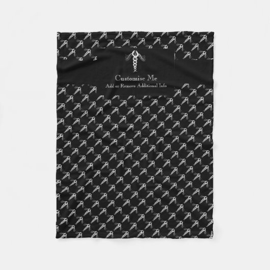 De kaduceus (wit) fleece deken (Voorkant)