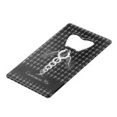 De kaduceus (wit) kredietkaart flessenopener (Voorkant Gekanteld)