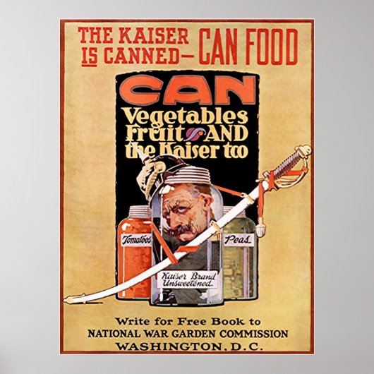 De Kaiser is verboden ~  Wereldoorlog 1. Poster (Voorkant)