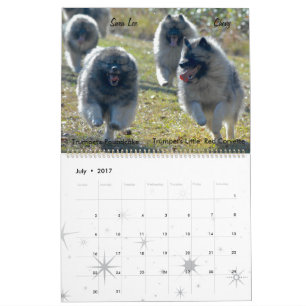 De Kalender 2017 van Keeshond van de trompet