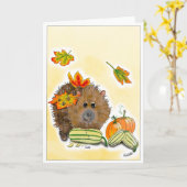 DE Kalppkarte Herbst Igel mit Kürbis Kaart (Gele Bloem)