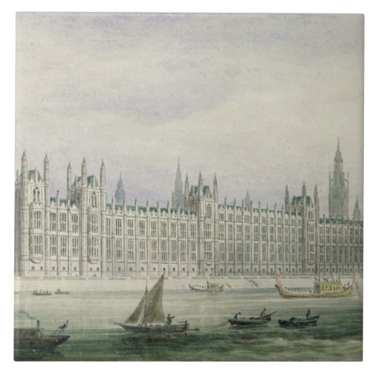 De Kamers van het Parlement (grafiet, pen & inkt & Tegeltje (Voorkant)