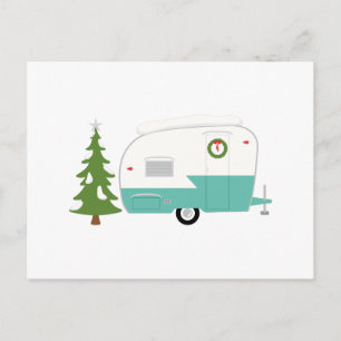 De Kampeerauto van Kerstmis Feestdagenkaart