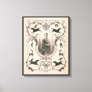 De kampioen rijder van de wereld, Charles W. Fish. Canvas Afdruk