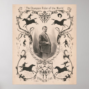 De kampioen rijder van de wereld, Charles W. Fish. Poster