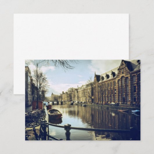 De Kanalen van Amsterdam in de stad Bedankkaart (Voorkant / Achterkant)