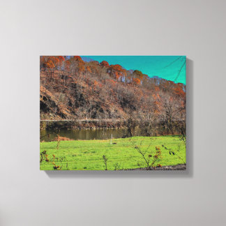 De Kant van de berg, Rivier, en de Druk van het Canvas Afdruk
