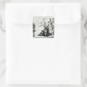 De kapegrace van het gezin vierkante sticker (Tas)