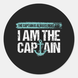De Kapitein Heeft Altijd Gelijk - Leuk Boot Kapite Ronde Sticker