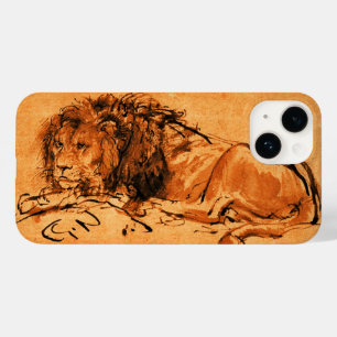 DE KAPITEIN LION LYING DOWN, Antiek sinaasappel, z Case-Mate iPhone 14 Hoesje