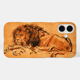 DE KAPITEIN LION LYING DOWN, Antiek sinaasappel, z iPhone 16 Plus Hoesje