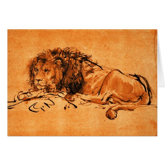 DE KAPITEIN LION LYING DOWN, Oranje, zwart (Voorkant Horizontaal)
