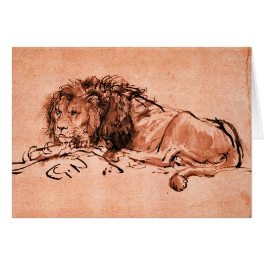 DE KAPITEIN LION LYING DOWN, Roze zwart (Voorkant Horizontaal)