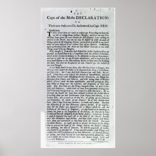 De kapitein van de Mobs Declaration Poster (Voorkant)