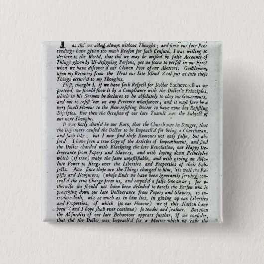 De kapitein van de Mobs Declaration Vierkante Button 5,1 Cm (Voorkant)