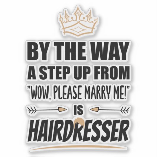 De kapper is de Ultimate in Appeal. Cadeau Sticker (Voorkant)