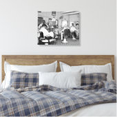 De kapperszaak, 1938.  foto canvas afdruk (Insitu (Slaapkamer))