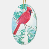 De kardinaal - keramisch ornament (Links)