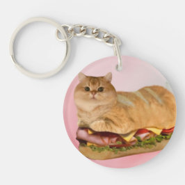 De kat brood sandwich sleutelhanger