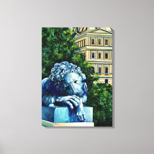 De kat die de kanarie opat canvas afdruk (Voorkant)