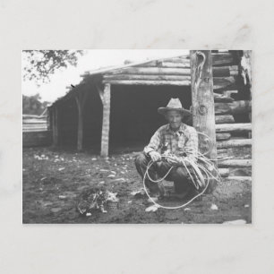 De kat die uit een koffie eten kan briefkaart