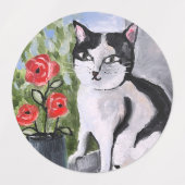 De kat en de papavers labels (Design 2)
