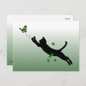 De kat en de vlinder briefkaart (Voorkant / Achterkant)
