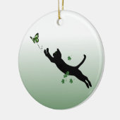 De kat en de vlinder keramisch ornament (Links)