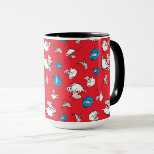 De Kat in de Hoed De Vis Rode Patroon Mok