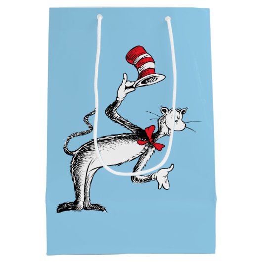 De Kat in de Hoed Neemt een Buiging Medium Cadeauzakje (Achterkant)