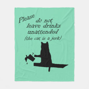De kat is een Jerk Fleece Deken