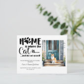 De kat is verhuisd! Nieuw adres aankondiging (Staand voorkant)