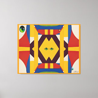 De kat - Ken Gage Abstract Canvas Afdruk