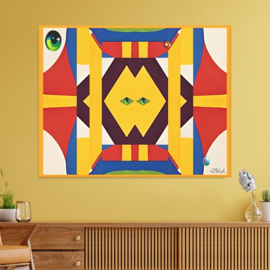 De kat - Ken Gage Abstract Canvas Afdruk (Insitu (Woonkamer))