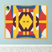 De kat - Ken Gage Abstract Canvas Afdruk (Insitu (Houten vloer))